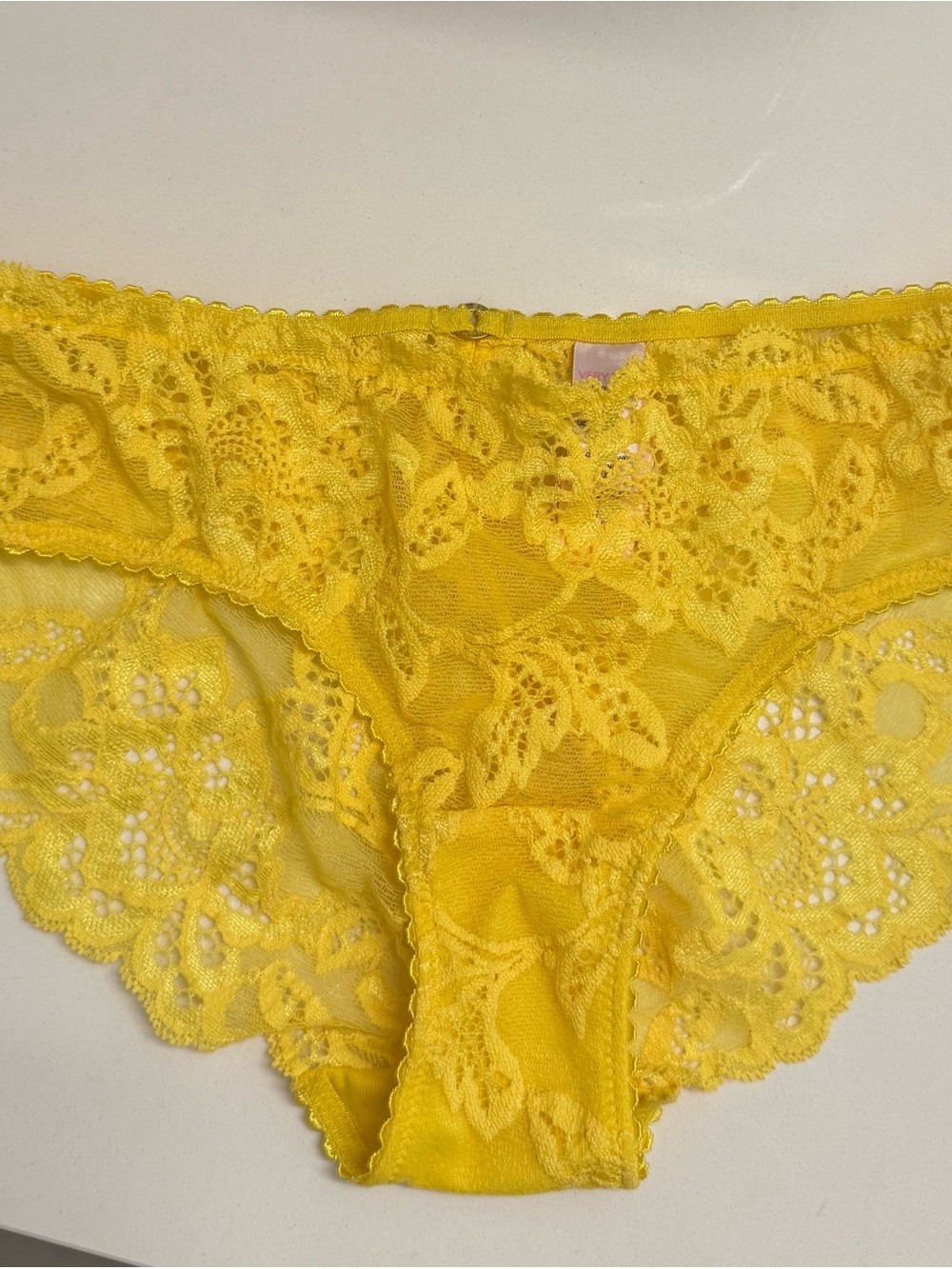Victoria's Secret Bright Yellow Lace Bikini Panty